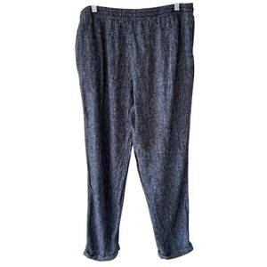 Ellen Tracy‎ Womens Linen Jogger Pants Black Size Large Beachy Vacation Resort